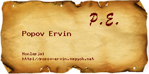 Popov Ervin névjegykártya
